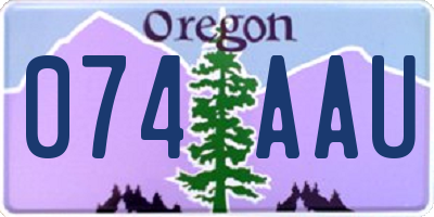 OR license plate 074AAU