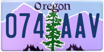 OR license plate 074AAV