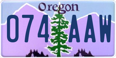 OR license plate 074AAW