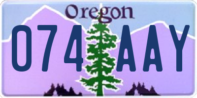 OR license plate 074AAY