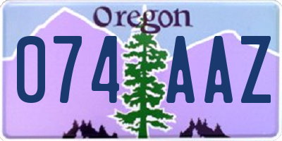 OR license plate 074AAZ
