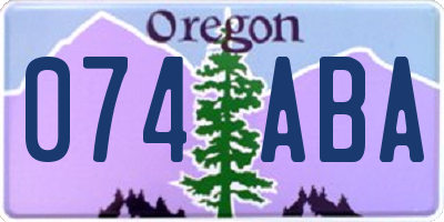 OR license plate 074ABA