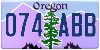 OR license plate 074ABB