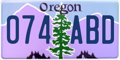 OR license plate 074ABD