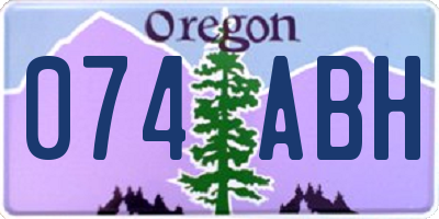 OR license plate 074ABH