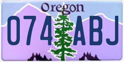 OR license plate 074ABJ