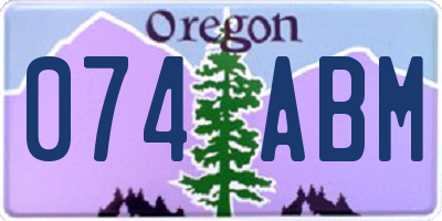 OR license plate 074ABM