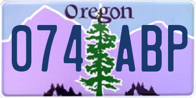 OR license plate 074ABP