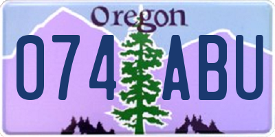 OR license plate 074ABU