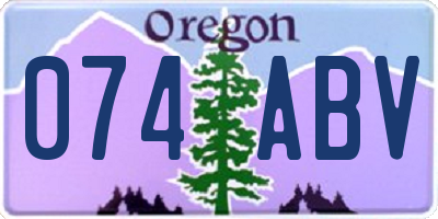 OR license plate 074ABV