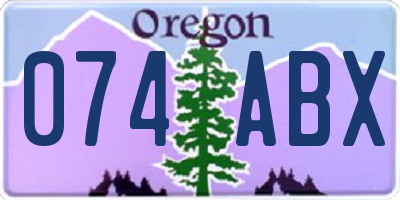 OR license plate 074ABX