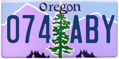 OR license plate 074ABY