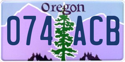 OR license plate 074ACB
