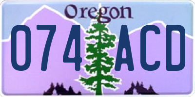 OR license plate 074ACD