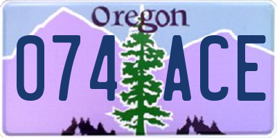 OR license plate 074ACE