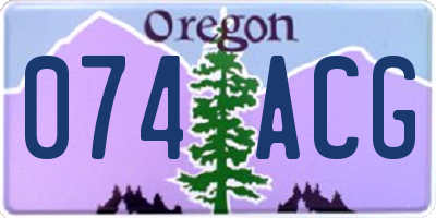 OR license plate 074ACG