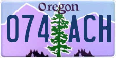 OR license plate 074ACH