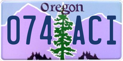 OR license plate 074ACI
