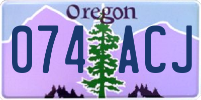 OR license plate 074ACJ