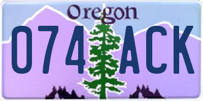 OR license plate 074ACK
