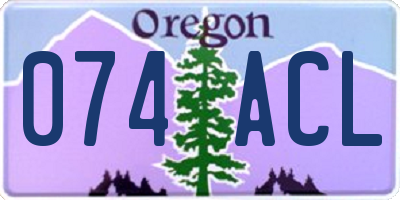 OR license plate 074ACL
