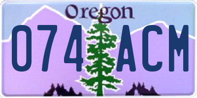 OR license plate 074ACM