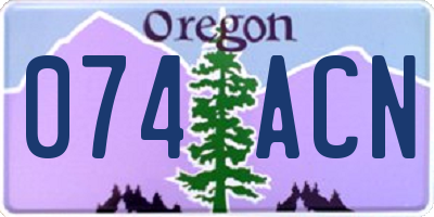OR license plate 074ACN