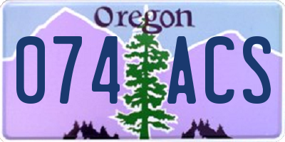 OR license plate 074ACS