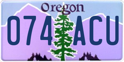 OR license plate 074ACU