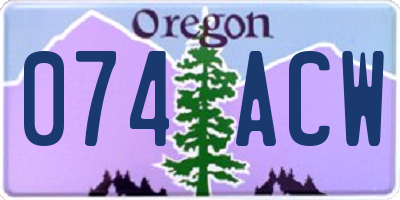 OR license plate 074ACW