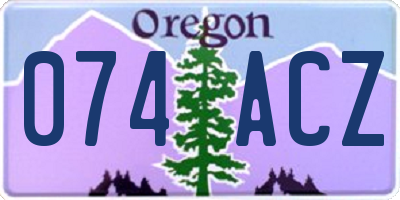 OR license plate 074ACZ