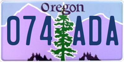OR license plate 074ADA