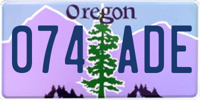 OR license plate 074ADE