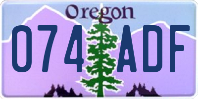 OR license plate 074ADF