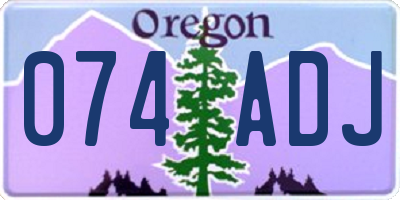 OR license plate 074ADJ