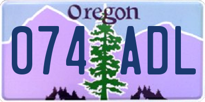 OR license plate 074ADL