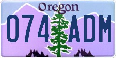 OR license plate 074ADM