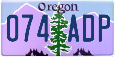 OR license plate 074ADP