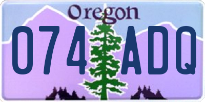 OR license plate 074ADQ