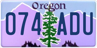 OR license plate 074ADU
