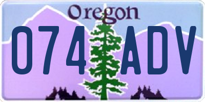 OR license plate 074ADV