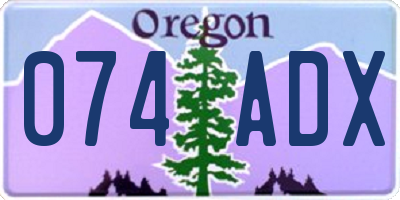 OR license plate 074ADX