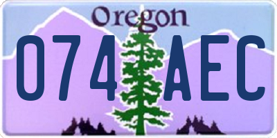 OR license plate 074AEC