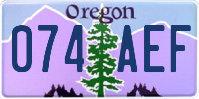 OR license plate 074AEF