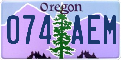 OR license plate 074AEM