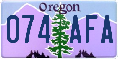 OR license plate 074AFA