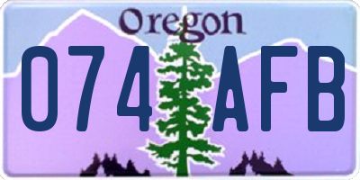 OR license plate 074AFB