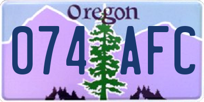 OR license plate 074AFC