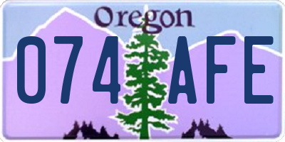 OR license plate 074AFE
