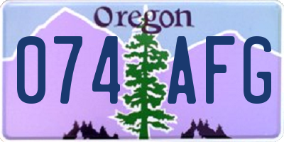 OR license plate 074AFG